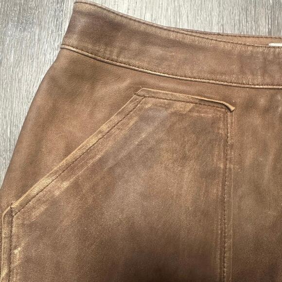 One Teaspoon Brown Leather Skirt - Picture 3 of 5
